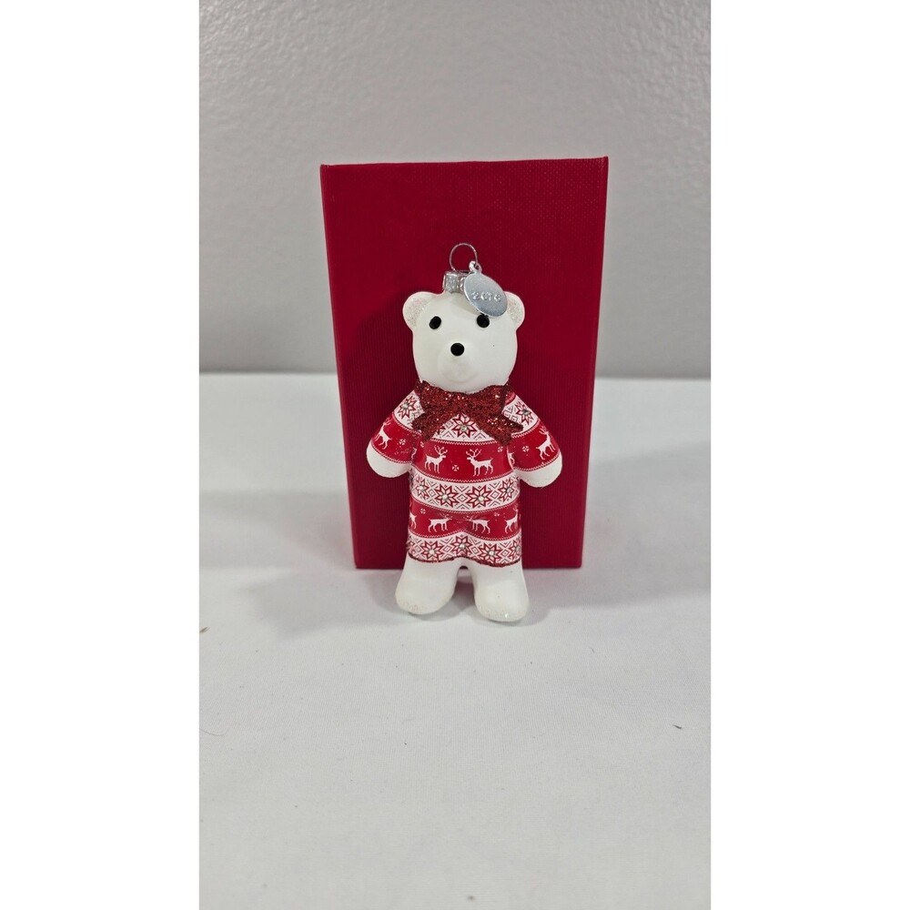 Jeffery Banks Bear in Pajamas/ Ugly Christmas Sweater Christmas 2016 Ornament